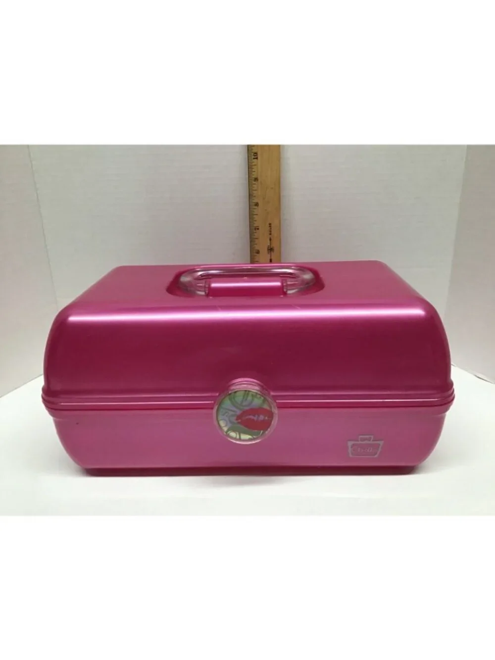 Caboodles Vintage 1990s Pink Makeup Case with Mirror and Tray